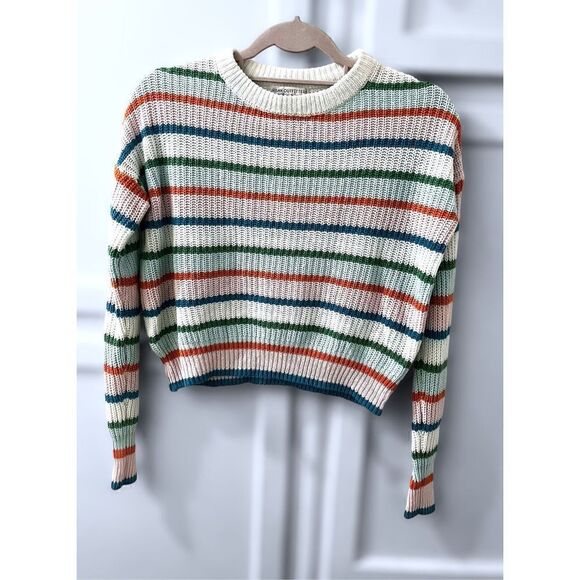 URBAN OUTFITTERS Andi Intarsia Knit Crew Neck Sweater 90s stripes size XS - Picture 6 of 12
